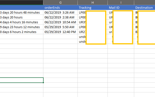 Tracking information in CSV